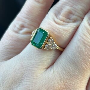 Gold and Green Gemstone Ring
